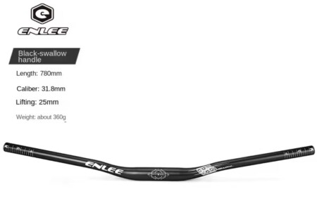 ENLEE Riser Açılı 9mm Gidon Siyah 31.8mm - 1