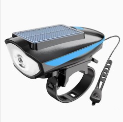Forte GT Bisiklet Ön Farı 250 Lm Korna 140db Usb Solar Şarjlı Mavi Xbyc 6163
