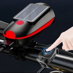 Forte GT Bisiklet Ön Farı 250 Lm Korna 140db Usb Solar Şarjlı Turuncu Xbyc 6163 - 6