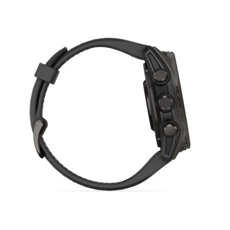 Garmin fenix 8 - 43 mm, AMOLED Sapphire, Karbon gri DLC titanyum, Siyah/Gri Silikon Kayışlı - 5