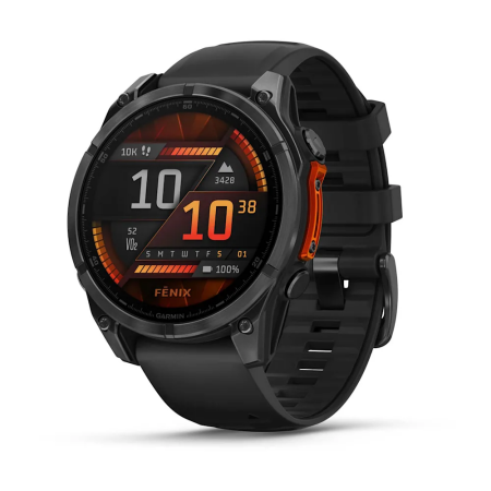 Garmin fenix 8 - 47 mm, AMOLED Slate Gri, Siyah Silikon Kayışlı - 1