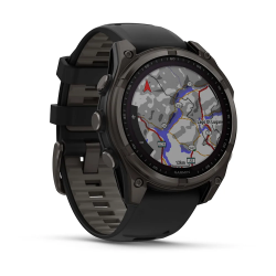 Garmin fenix 8 - 47 mm, Solar, Sapphire - Karbon Gri DLC Titanyum, Siyah/Gri Silikon Kayışlı - 3
