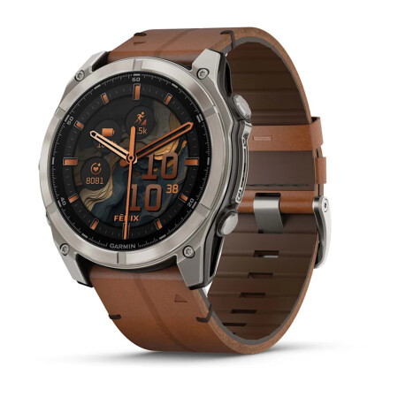 Garmin fenix 8 - 51 mm, AMOLED - Sapphire, Titanyum, Deri Kayışlı - 1