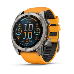 Garmin fenix 8 - 51 mm, AMOLED - Sapphire, Titanyum Turuncu/Grafit Kayışlı - 1
