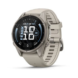 Garmin fenix 9 – 43mm - Titanyum, Sis Grisi Silikon Kayışlı