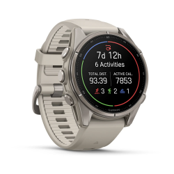 Garmin fenix 9 – 43mm - Titanyum, Sis Grisi Silikon Kayışlı - 3