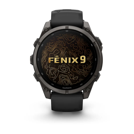 Garmin fenix 9 – 47 mm - Karbon Gri DLC Titanyum, Siyah Silikon Kayışlı - 2