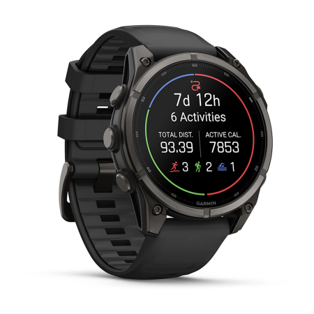 Garmin fenix 9 – 47 mm - Karbon Gri DLC Titanyum, Siyah Silikon Kayışlı - 3