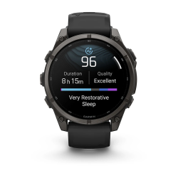 Garmin fenix 9 – 47 mm - Karbon Gri DLC Titanyum, Siyah Silikon Kayışlı - 4