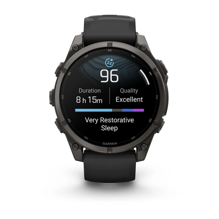 Garmin fenix 9 – 47 mm - Karbon Gri DLC Titanyum, Siyah Silikon Kayışlı - 4