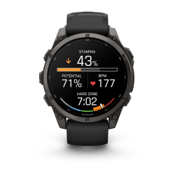 Garmin fenix 9 – 47 mm - Karbon Gri DLC Titanyum, Siyah Silikon Kayışlı - 5