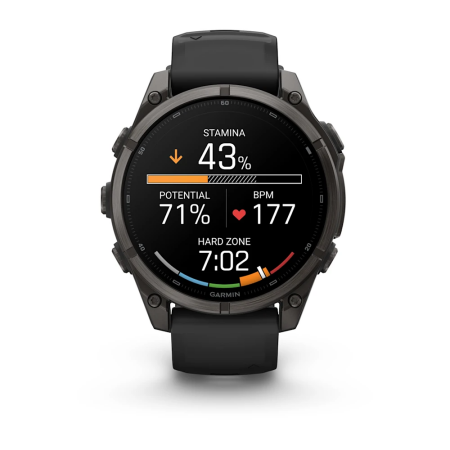 Garmin fenix 9 – 47 mm - Karbon Gri DLC Titanyum, Siyah Silikon Kayışlı - 5