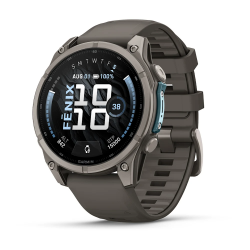Garmin fenix 9 – 47 mm - Titanyum, Çakıl Grisi Silikon Kayışlı