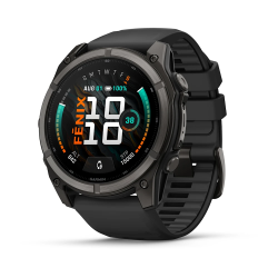Garmin fenix 9 – 51 mm - Karbon Gri DLC Titanyum, Siyah Silikon Kayışlı