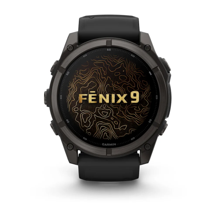Garmin fenix 9 – 51 mm - Karbon Gri DLC Titanyum, Siyah Silikon Kayışlı - 2