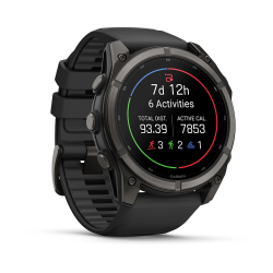 Garmin fenix 9 – 51 mm - Karbon Gri DLC Titanyum, Siyah Silikon Kayışlı - 3