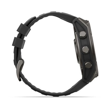 Garmin fenix 9 – 51 mm - Karbon Gri DLC Titanyum, Siyah Silikon Kayışlı - 4