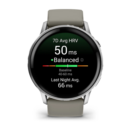 Garmin Venu 4 - 45 mm - Gümüş Gri Silikon Kayışlı - 3