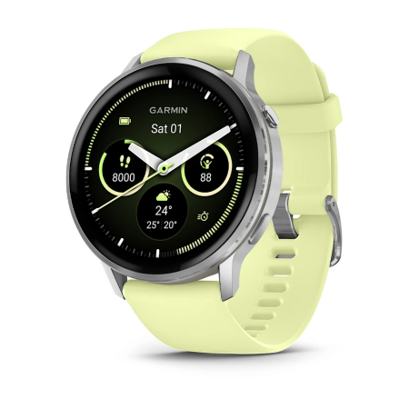 Garmin Venu 4 - 45 mm - Gümüş Sarı Silikon Kayışlı - 1