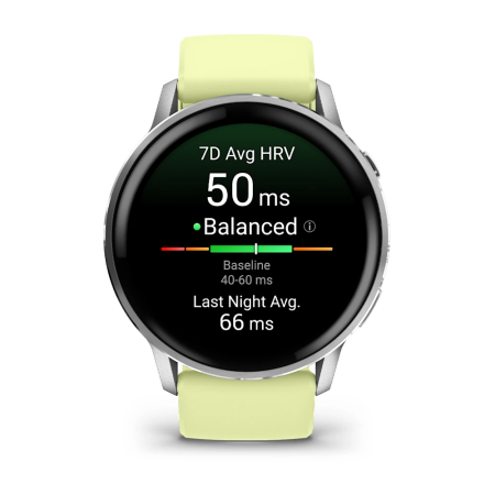 Garmin Venu 4 - 45 mm - Gümüş Sarı Silikon Kayışlı - 2