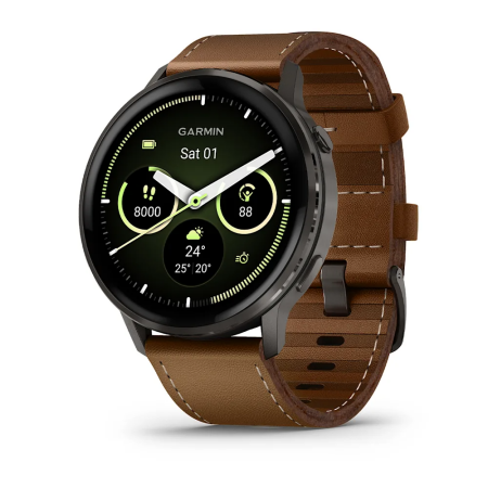 Garmin Venu 4 - 45 mm - Kahverengi Deri Kayışlı - 1