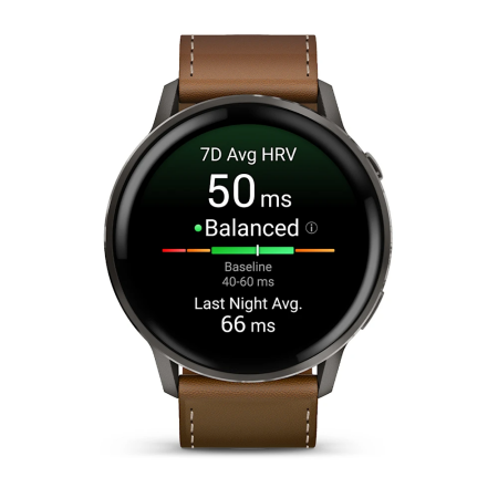 Garmin Venu 4 - 45 mm - Kahverengi Deri Kayışlı - 2