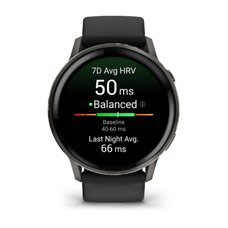 Garmin Venu 4 - 45 mm - Siyah Silikon Kayışlı - 2