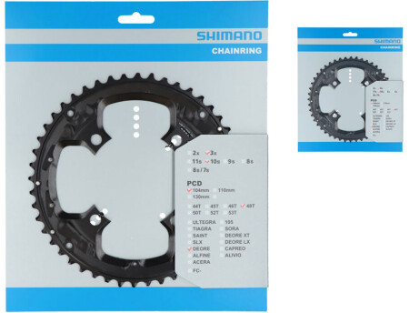 Shimano Aynakol Yaprak Deore FC-T6010 V 48T BCD 104mm 10S Siyah - 1