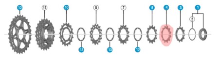 Shimano Dura Ace CS-R9100 R9000 - Ultegra CS-R8000 Kaset İçin 12T Dişli - 2