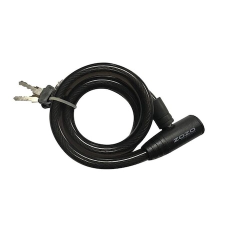 Zozo 12x800 mm Anahtarlı Bisiklet Kilidi Siyah - 1